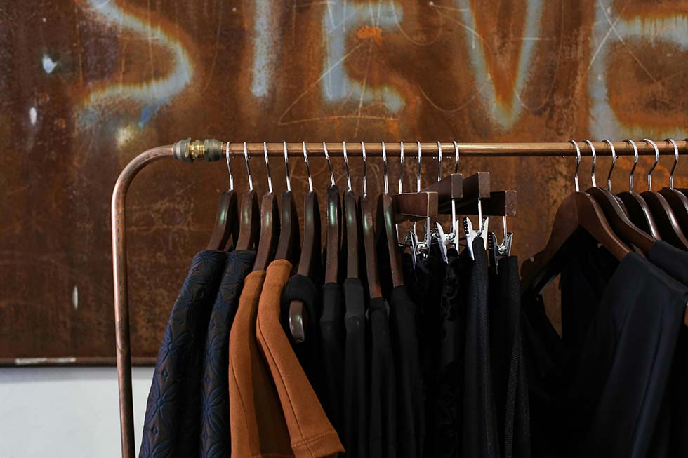 clothing on rack