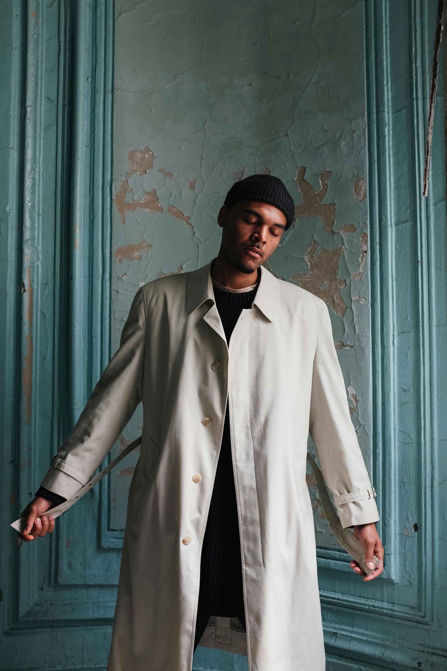Model in trench coat
