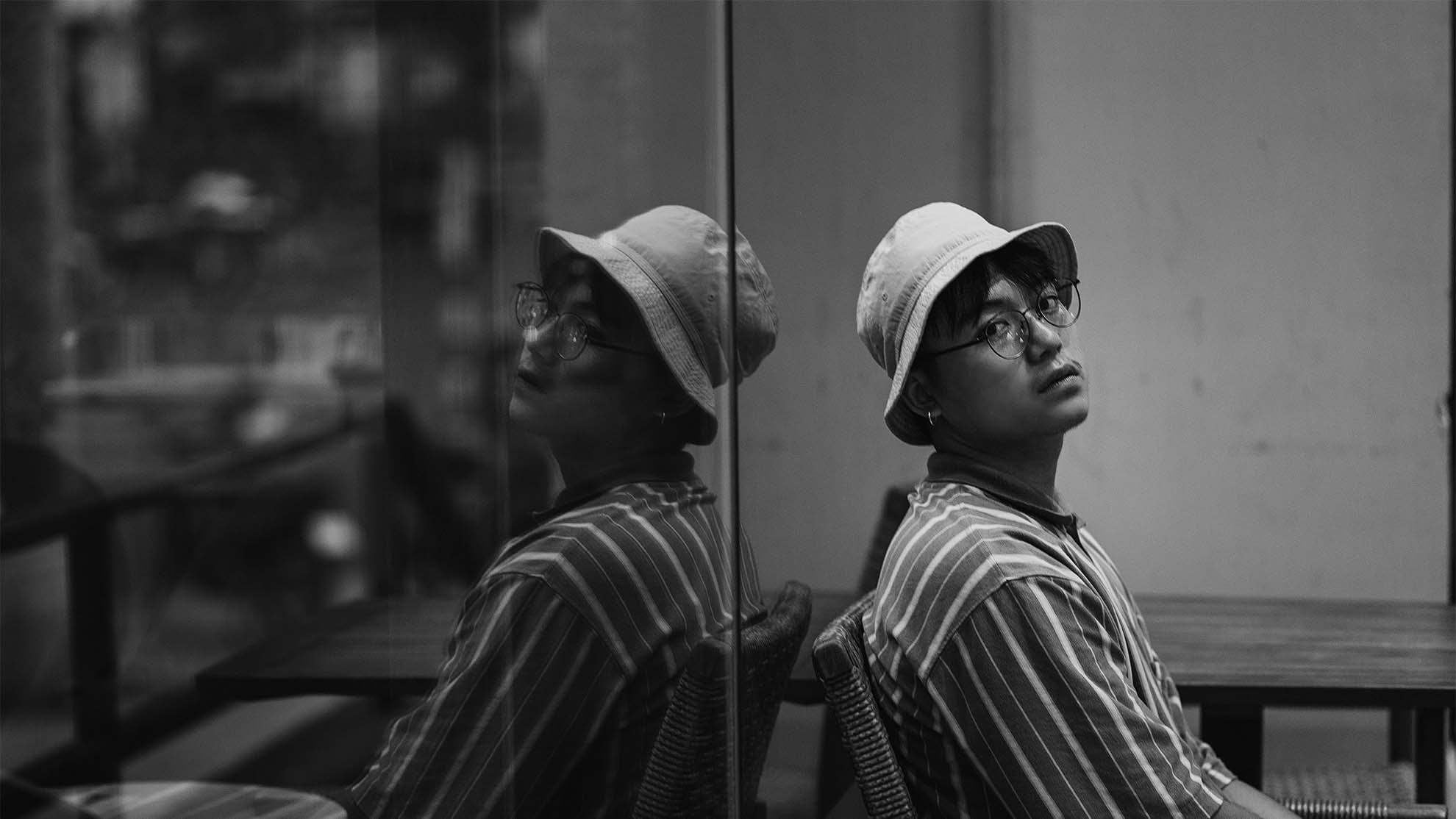 man reflection